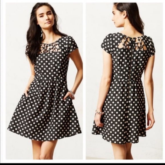 Anthropologie Maeve Nikola Polka Dot Retro Style Dress ASO As Seen On Glee Quinn - Picture 2 of 16